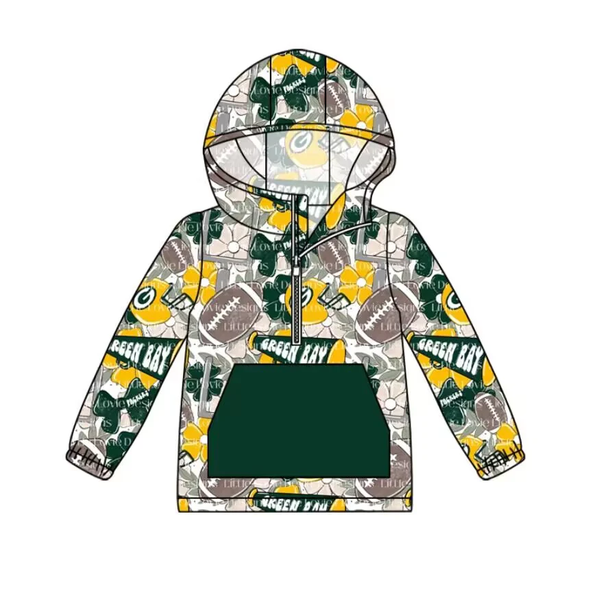 Baby Boys Sport Team Green Hoodie Top Preorder 3 MOQ