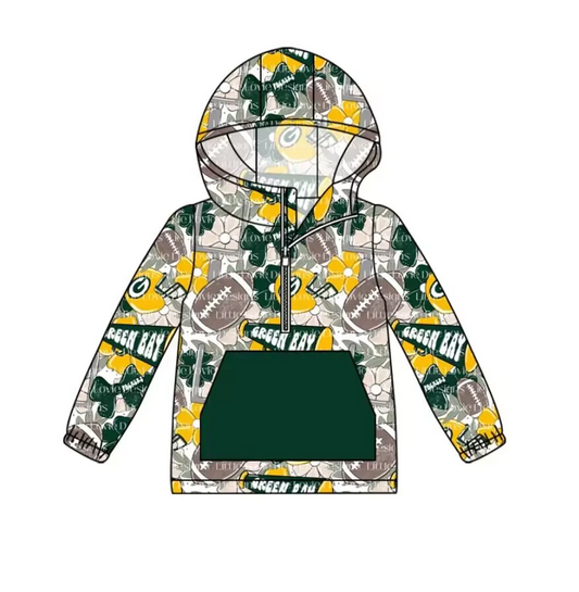 Baby Boys Sport Team Green Hoodie Top Preorder 3 MOQ