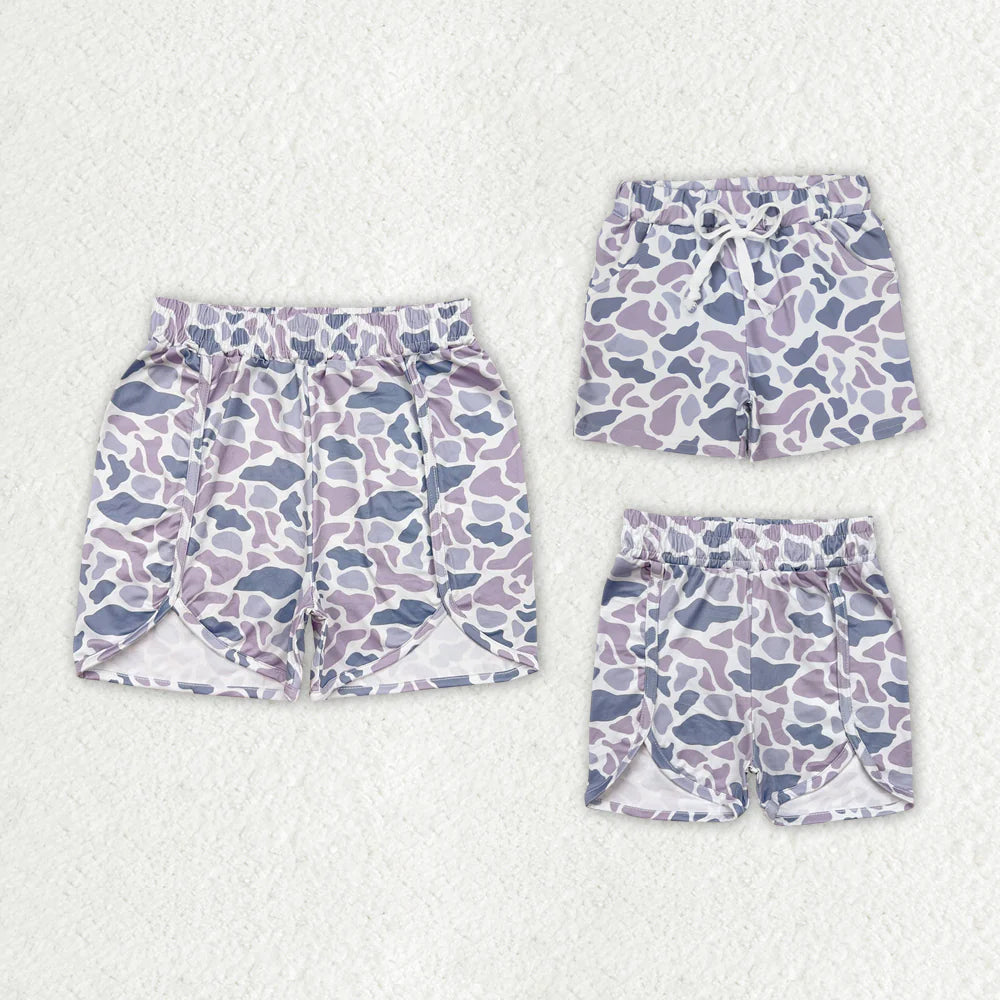 Grey Camo Mommy and Me Summer Shorts Bottoms