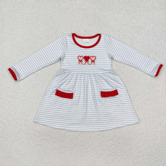 GLD0884 Toddler Baby Girls Valentine's Day Candy Long Sleeve Dress