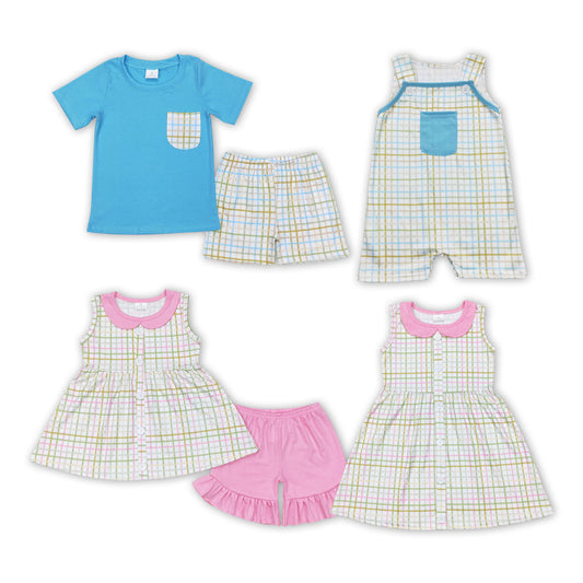 Sibling Baby Kids Short Sleeves Top Short Set And Rompers