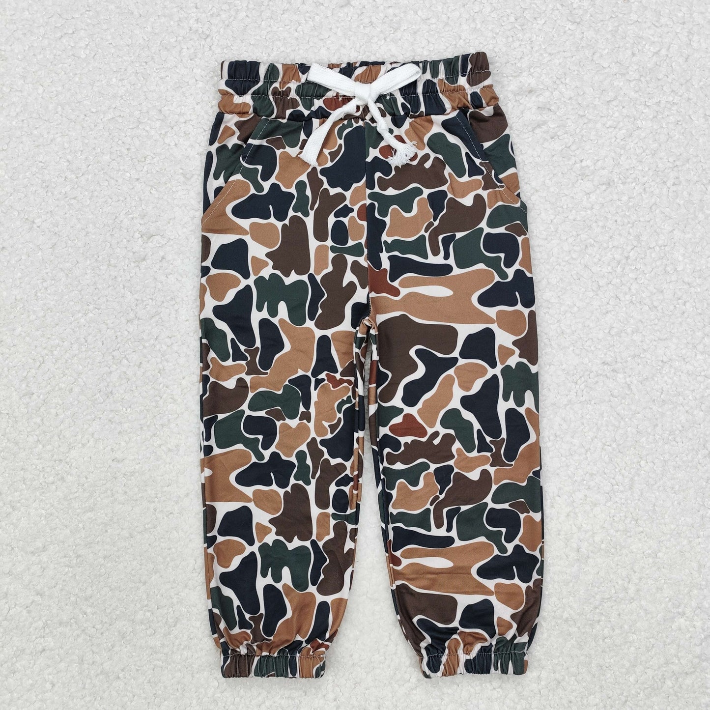 Baby Girls and Boys Dark Brown Camo Milk Silk Pants