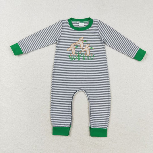 Newborn Baby Boys Embroidery Mallard Romper