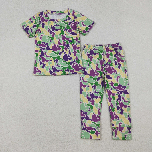 BSPO0584 Baby Boys Mardi Grad Camo Pajama Set