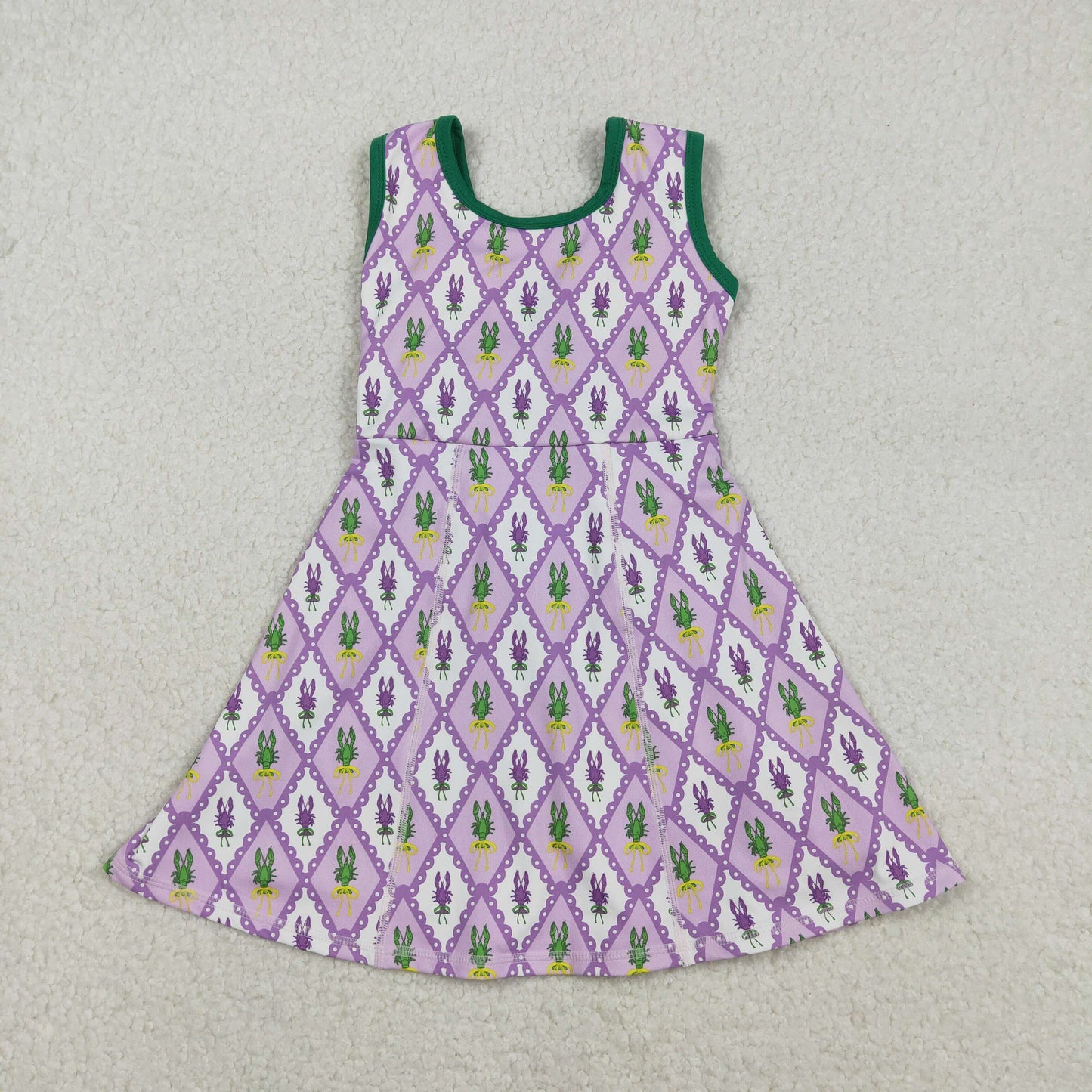 Kids Girls Mardi Gras Crayfish Active Dress