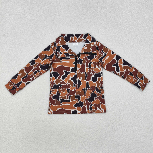 Baby Boys Hunting Brown Camo Long Sleeve  Pullover Top