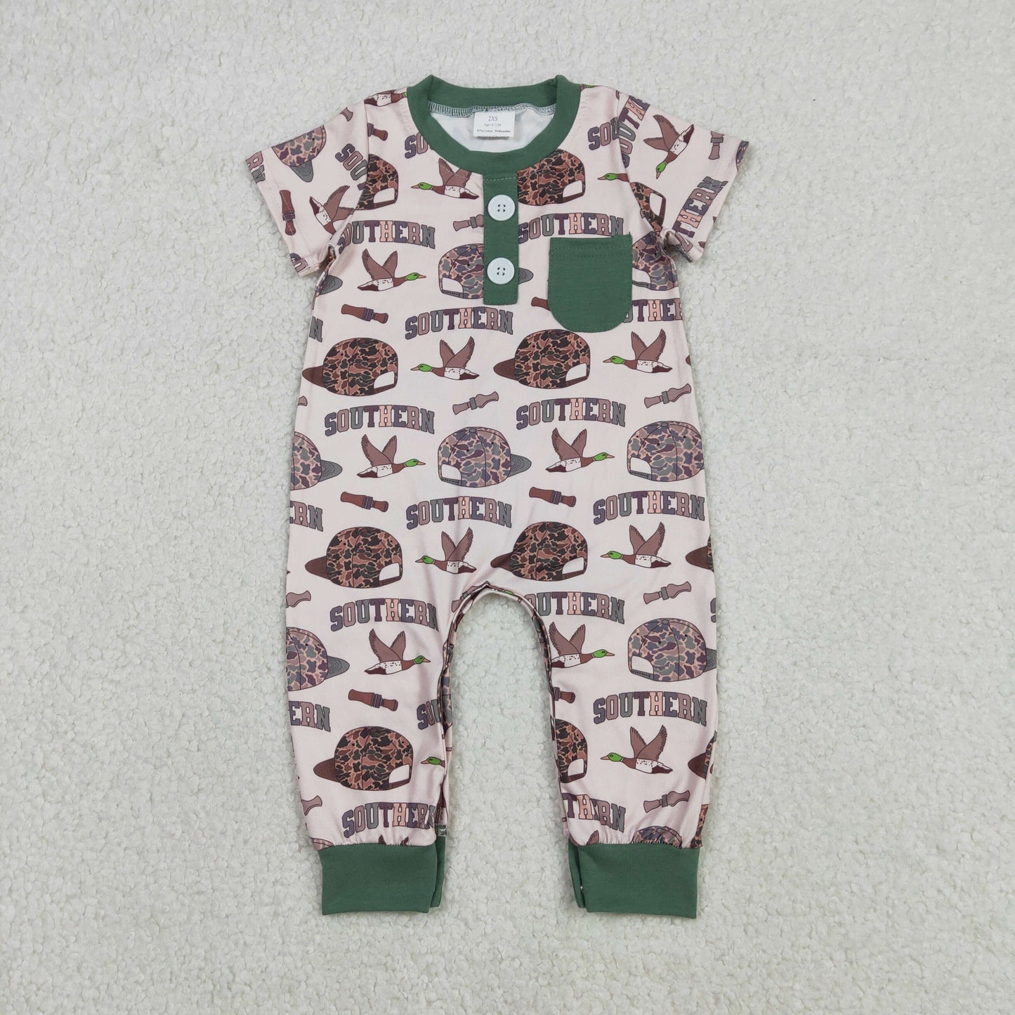Baby Boys Southern Duck Short Sleeve Romper