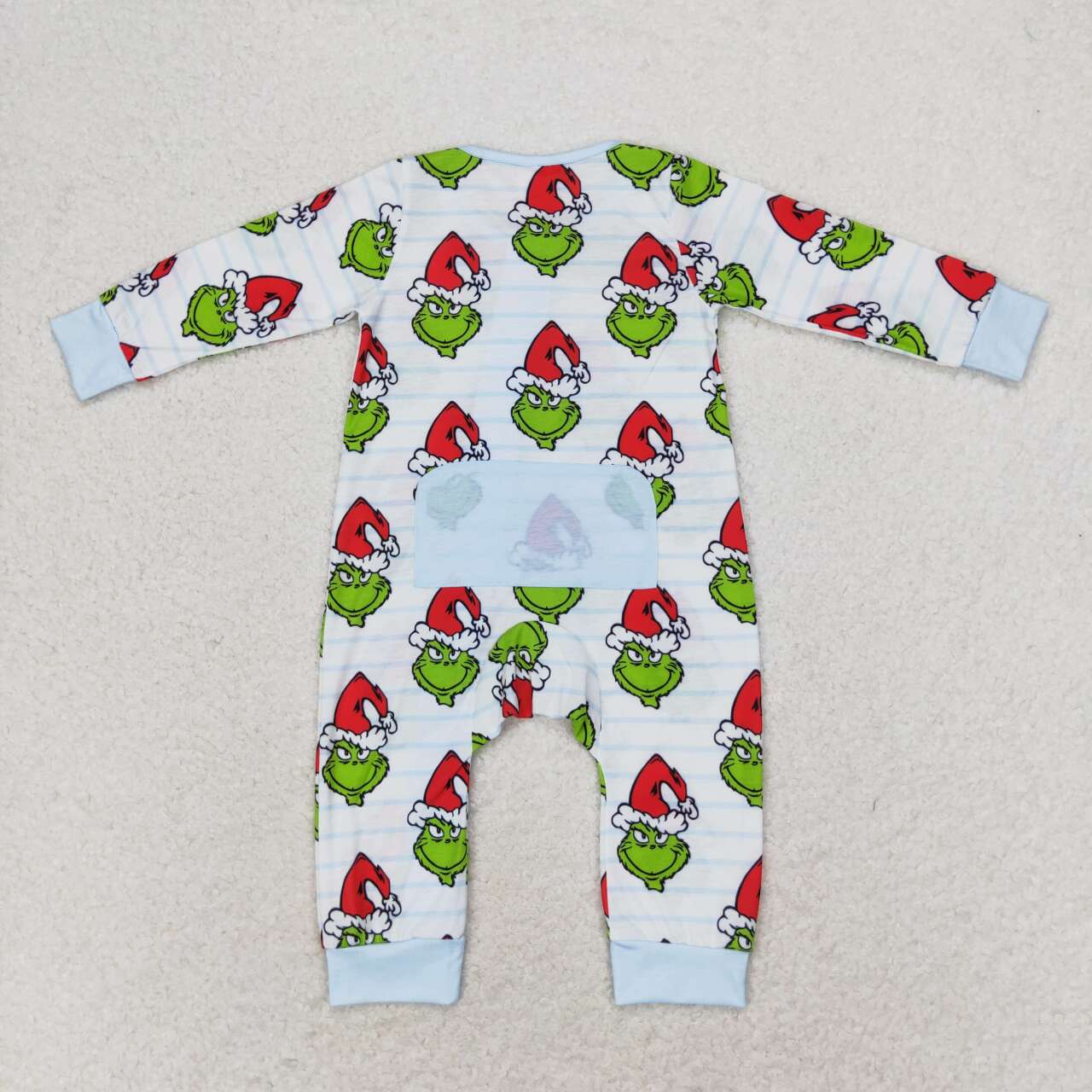 Baby Boys Christmas Green Face Bamboo Romper