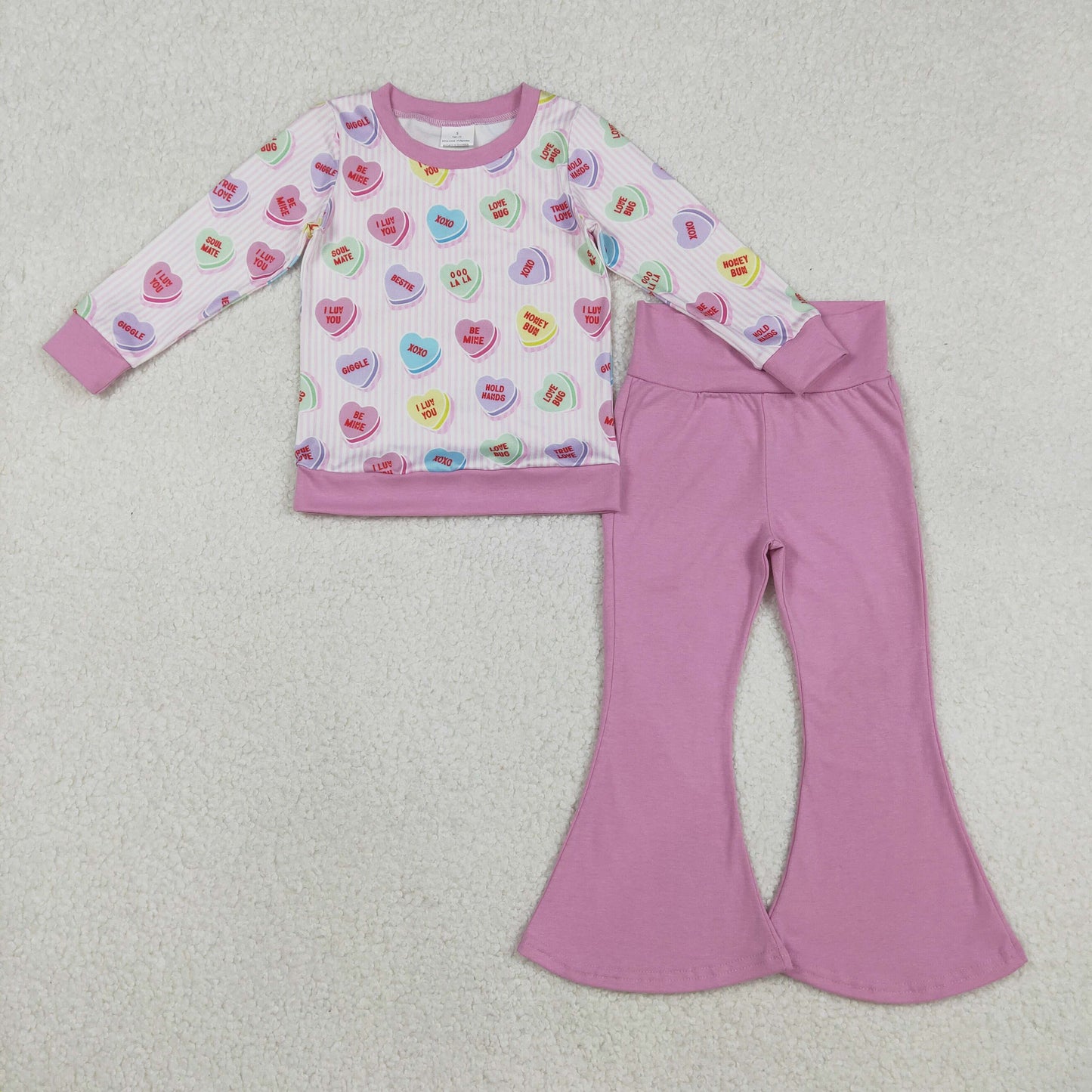 Kids Girls Valentine's Day Heart Outfit