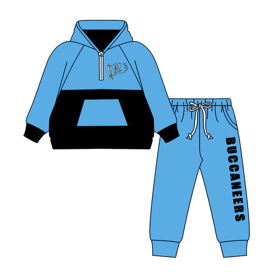 Preorder 5 MOQ Kids Sport Football Team Buccaneers Bow Matching Clothing