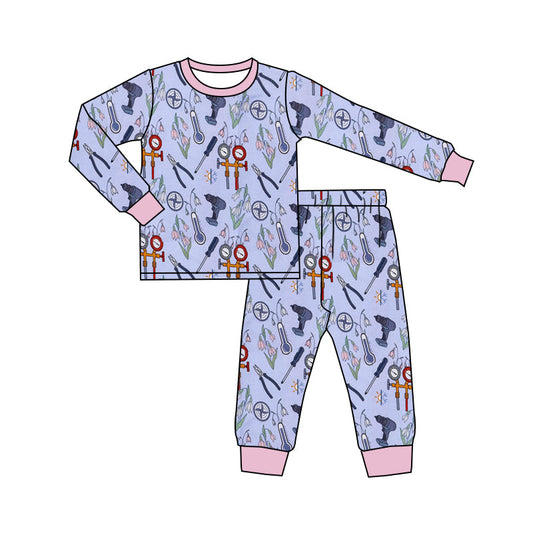 Long sleeves pink tools kids girls pajamas Deadline :17 th 21