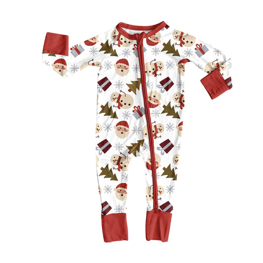 20 MOQ Preorder Baby Boys Christmas Santa Snowmen Long Sleeve Bamboo Romper