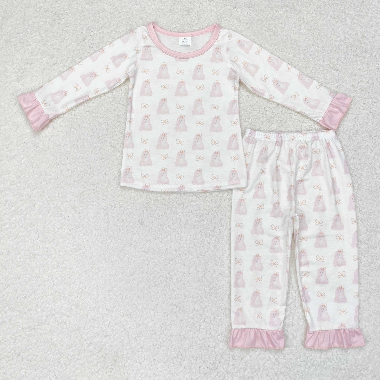 Baby Girls Cute Pink Ghost Pants Pajama Set