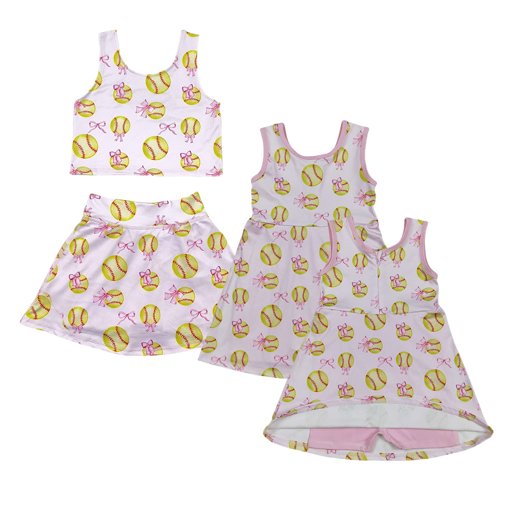 Summer Baby Girls Active Soft Ball Yoga Skort Set Dress
