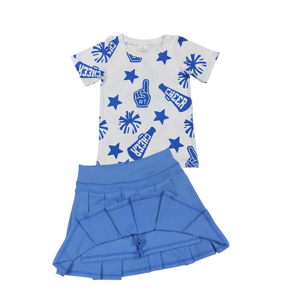 Sibling Kids Girls Sport Team Cheerleaders Top Skort Set