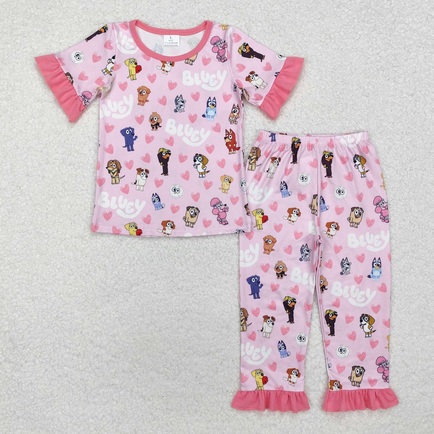 Baby Girls Valentine's Day  Cartoon Dog Pajama Outfit