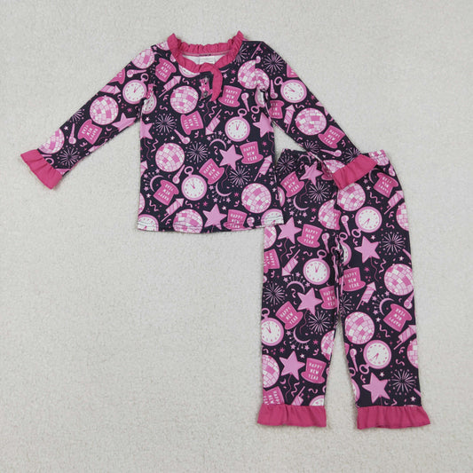 GLP2771 Baby Girls Happy New Year Long Sleeve Pajama Set