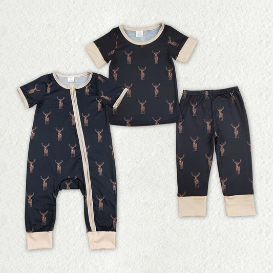 Baby Boys Brother Wild Deer Sleeping Wear Pajama and Romper