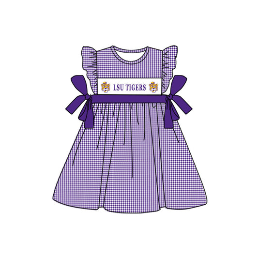 (5MOQ) Baby Boys Footall Team Purple LSU SummerDress Pre-order