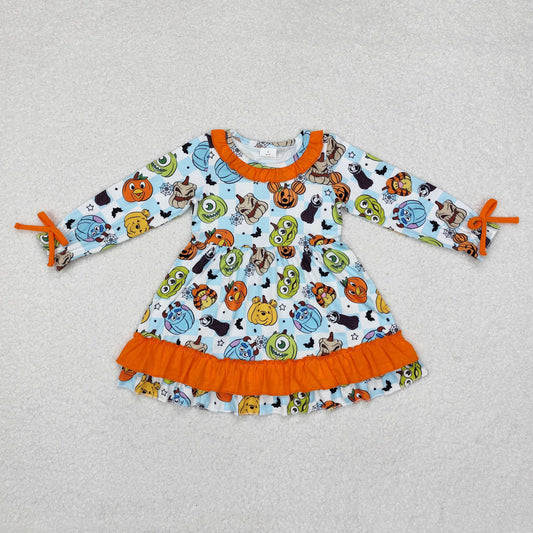 Baby Girls Halloween Cartoon Pumpkin Dress