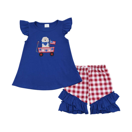 Baby Girls July 4th Dog Shorts Set