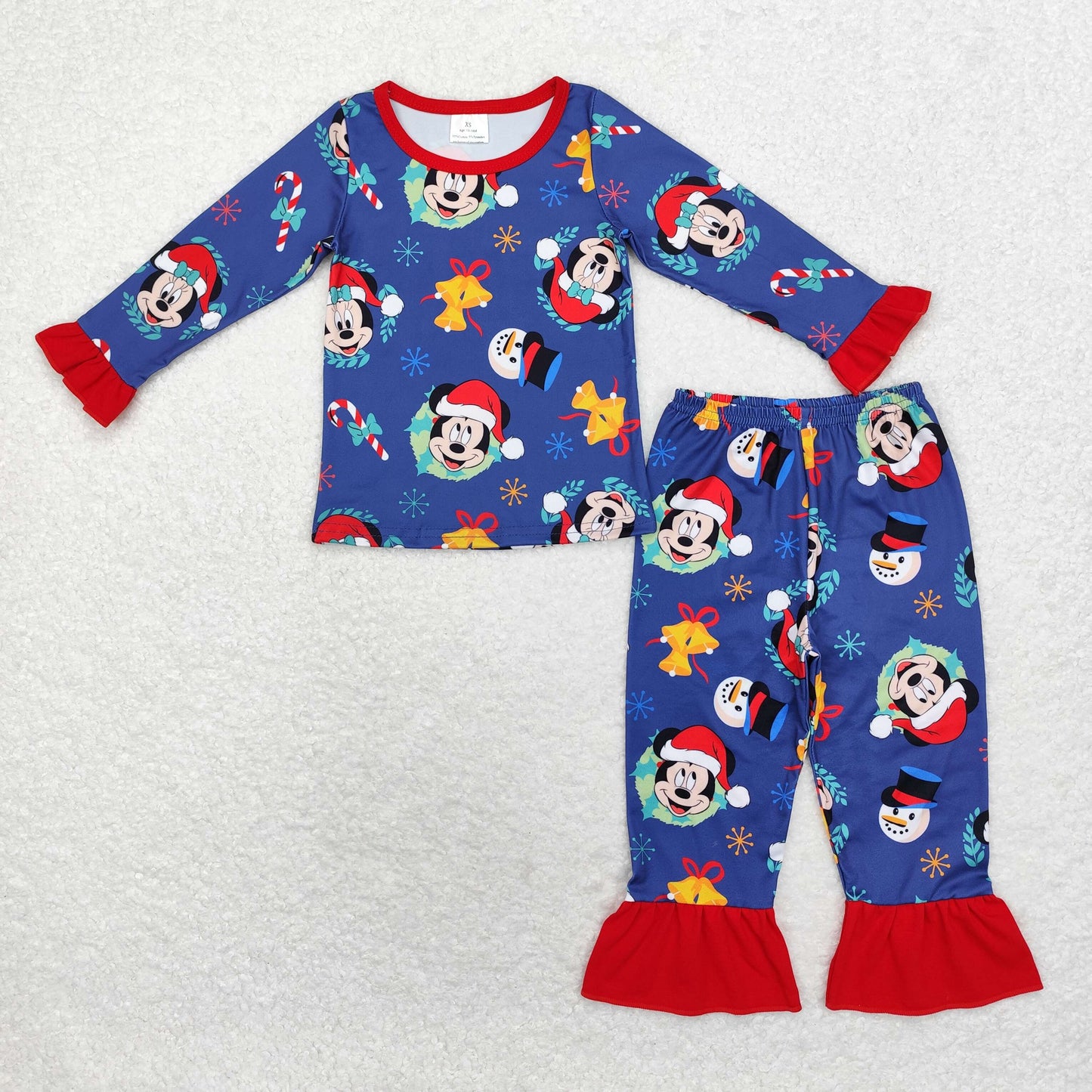 Baby Girls Christmas Cartoon Mouse Pajama Set