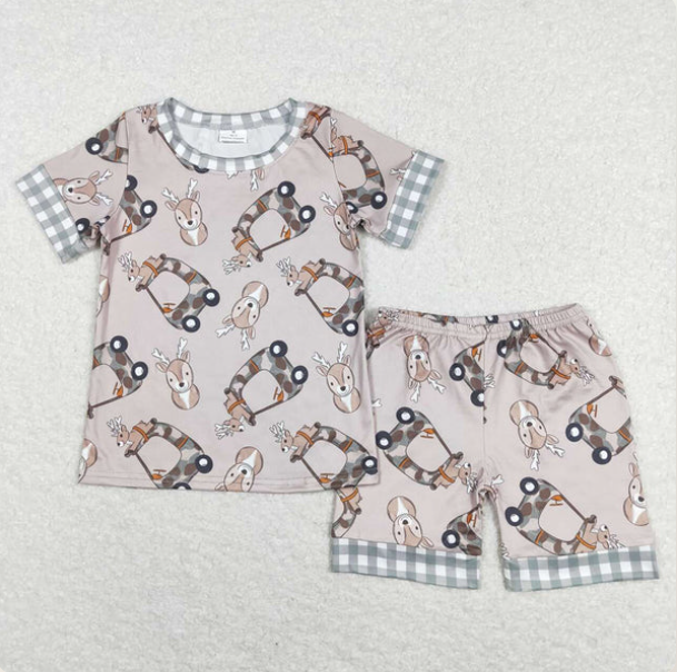 Sibling Baby Kids Christmas Reindeer Top Pant And Short Sets