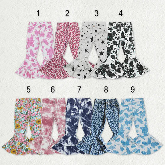 Sibling Baby Girls Bell Bottom Flare Denim Pants