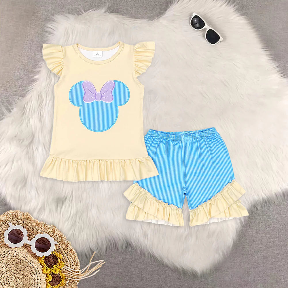 Sibling Baby Summer Cartoon Mouse Shorts Set Romper