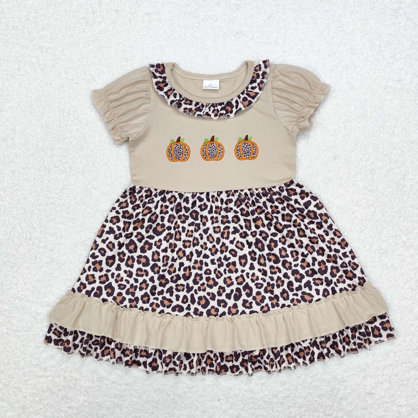 GSD1347 Baby Girls Leoaprd Pumpkin Dress