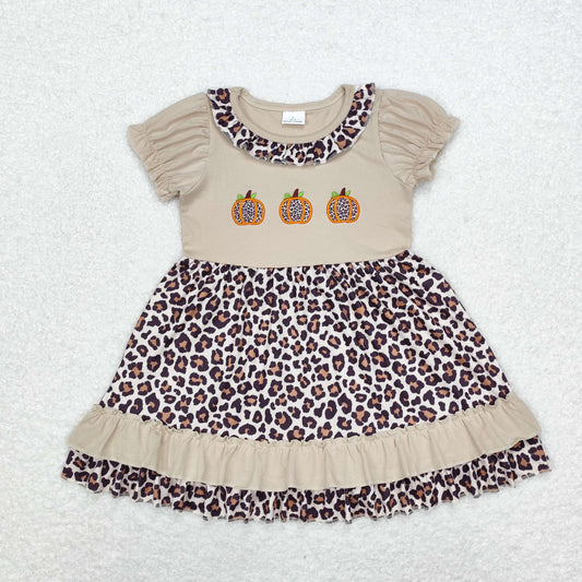 GSD1347 Baby Girls Leoaprd Pumpkin Dress