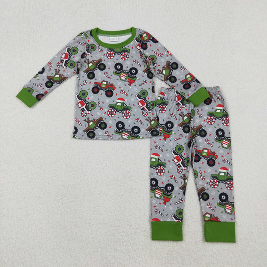 BLP1286 Kids Boys Christmas Truck Long Sleeve Pajama Set