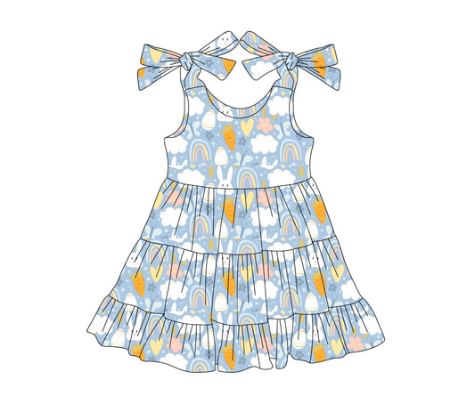 Preorder , 5 MOQ Baby Girls Easter Bunny Dress