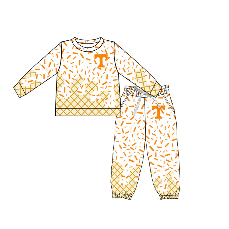 Preorder , 5 MOQ Baby Boys Tennessee Team long Sleeve Tee Shirt pants Clothes Sets