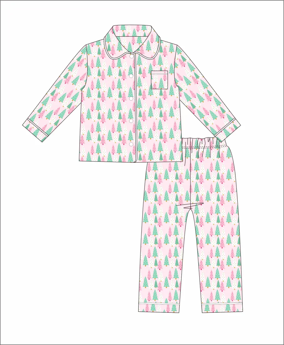 Baby Girls Christmas Tree Pajama Set Pre-order 3 MOQ