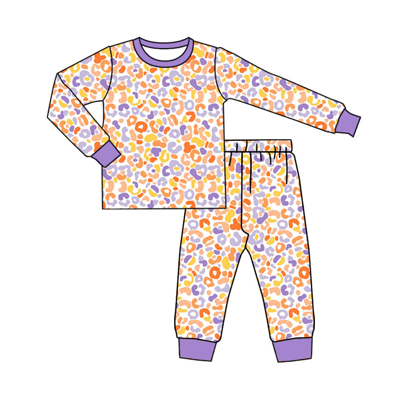 Baby Girls Halloween Color Leoarpd Pajama Set Pre-order 3 MOQ