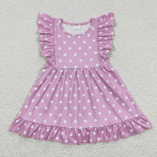 Baby Girls Flutter Sleeve Summer Dress With Ruffle