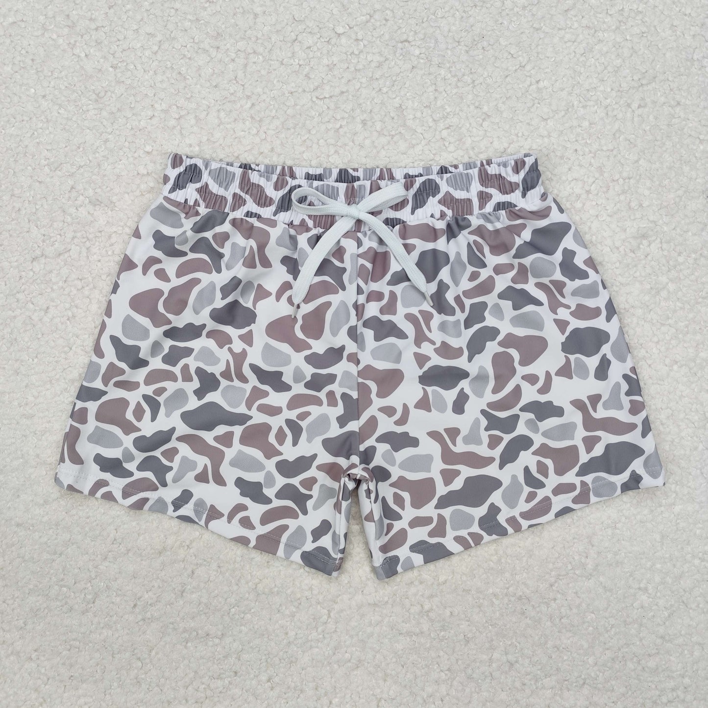 Sibling Baby Kids Adult Women Gray Camo Swimsuit Shorts