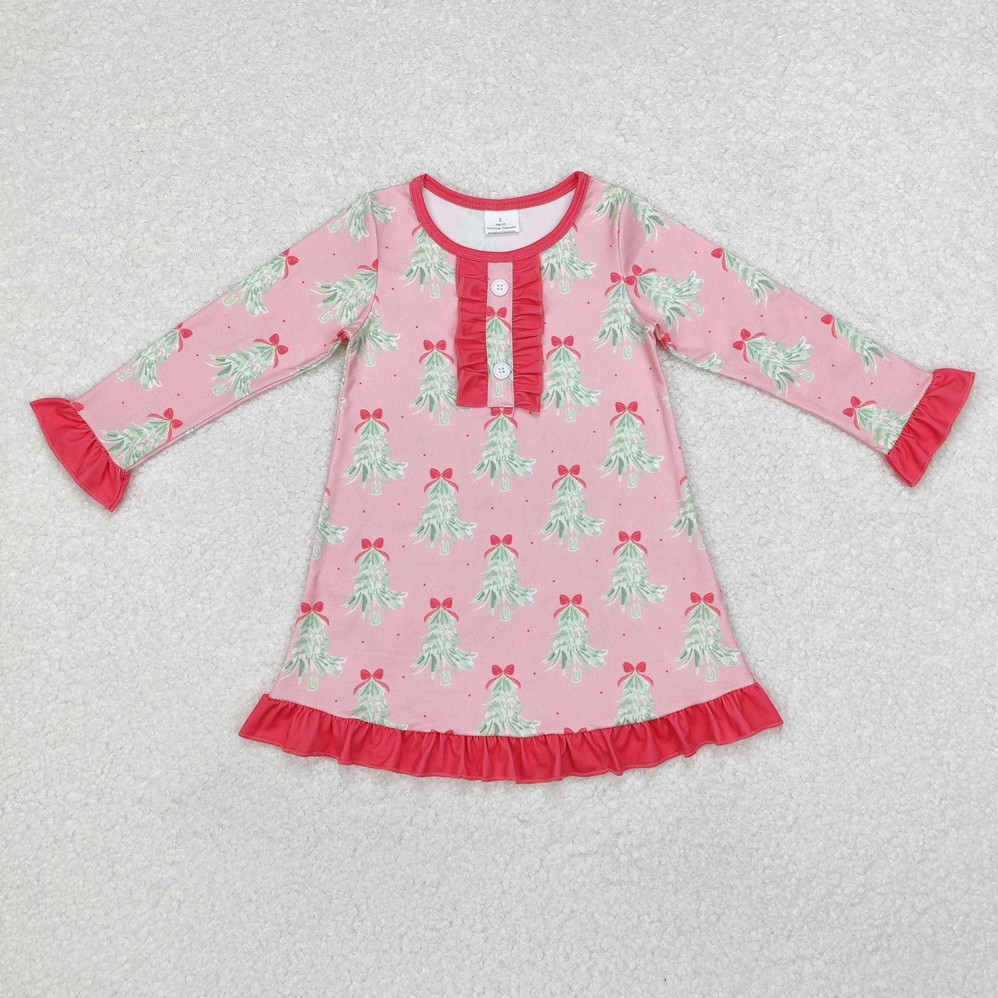 Baby Girls Christmas Tree Long Sleeve Dress