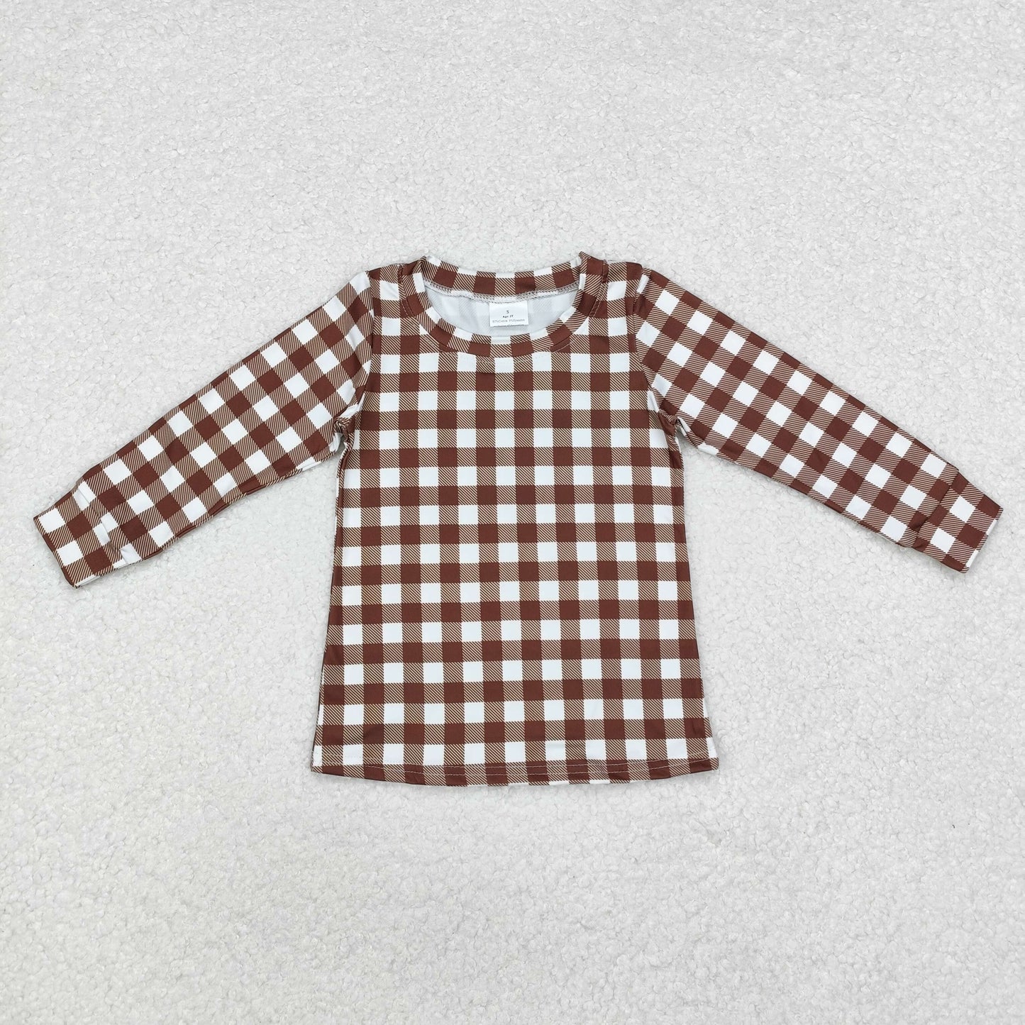 Baby Boys Bworn Gingham Long Sleeve Top