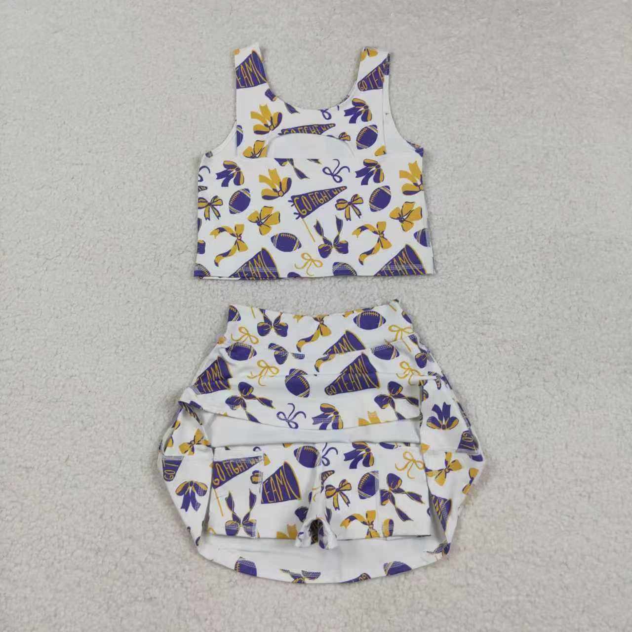 Sibling  Girls Sport Team Tank Top With Skort Active Yoga Set