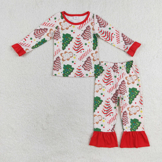 Baby Girls Christmas Tree Cake Long Sleeve Pajama Set