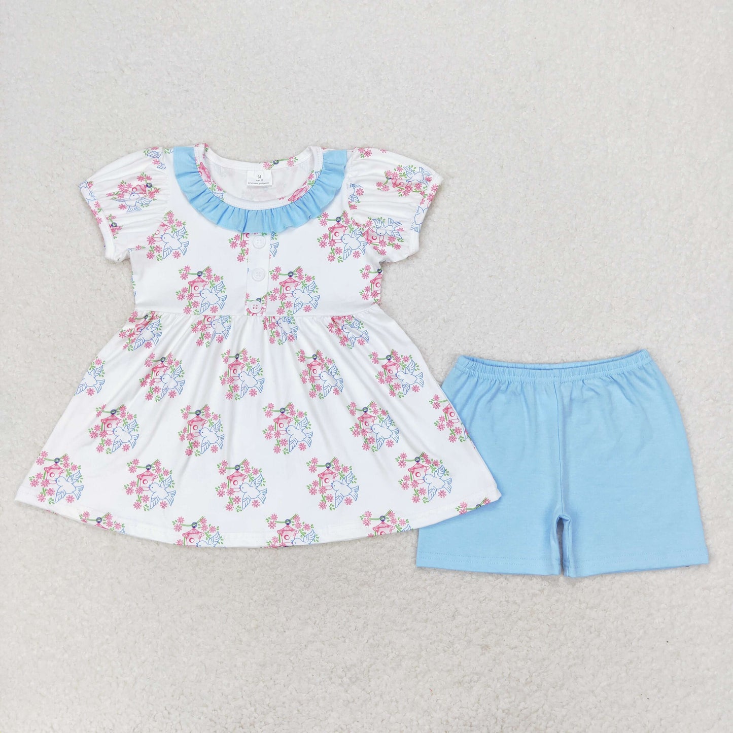 Baby Girls Summer Pigeon Top and Shorts Set