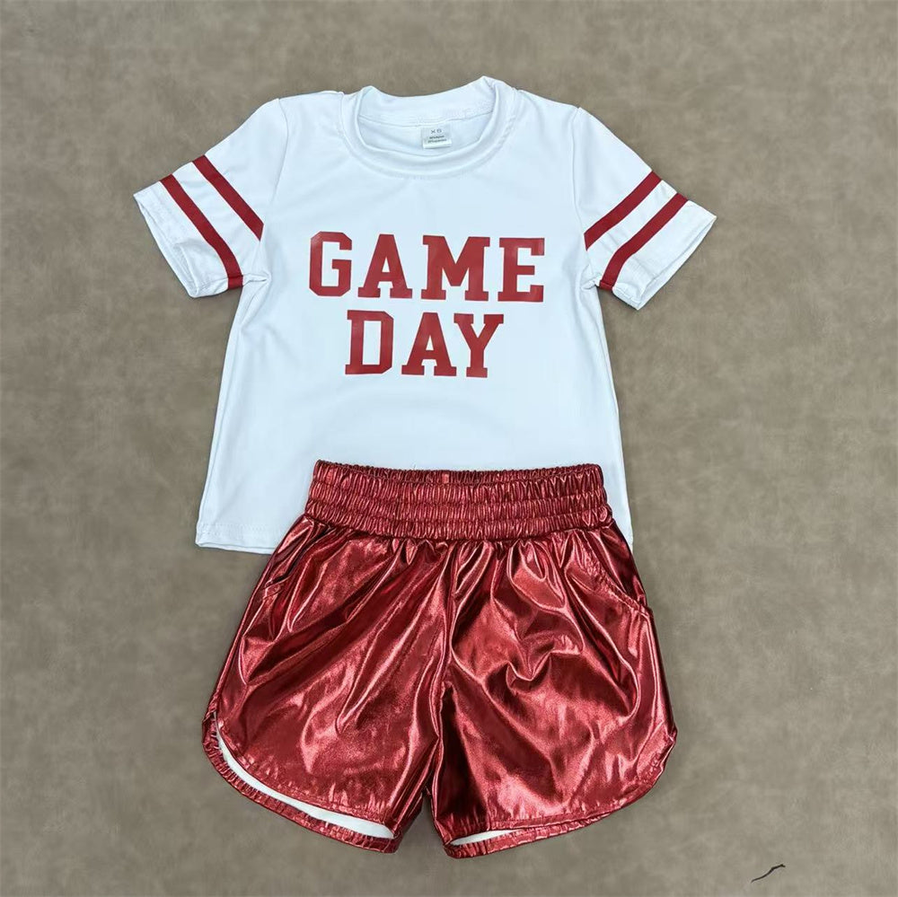 Baby Girls Red Game Day Top With Skort Outfit Athletic Wear