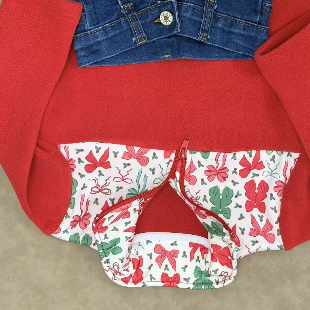 Baby Girls Christmas Bow Pullover Top With Sequin Pants Outfit