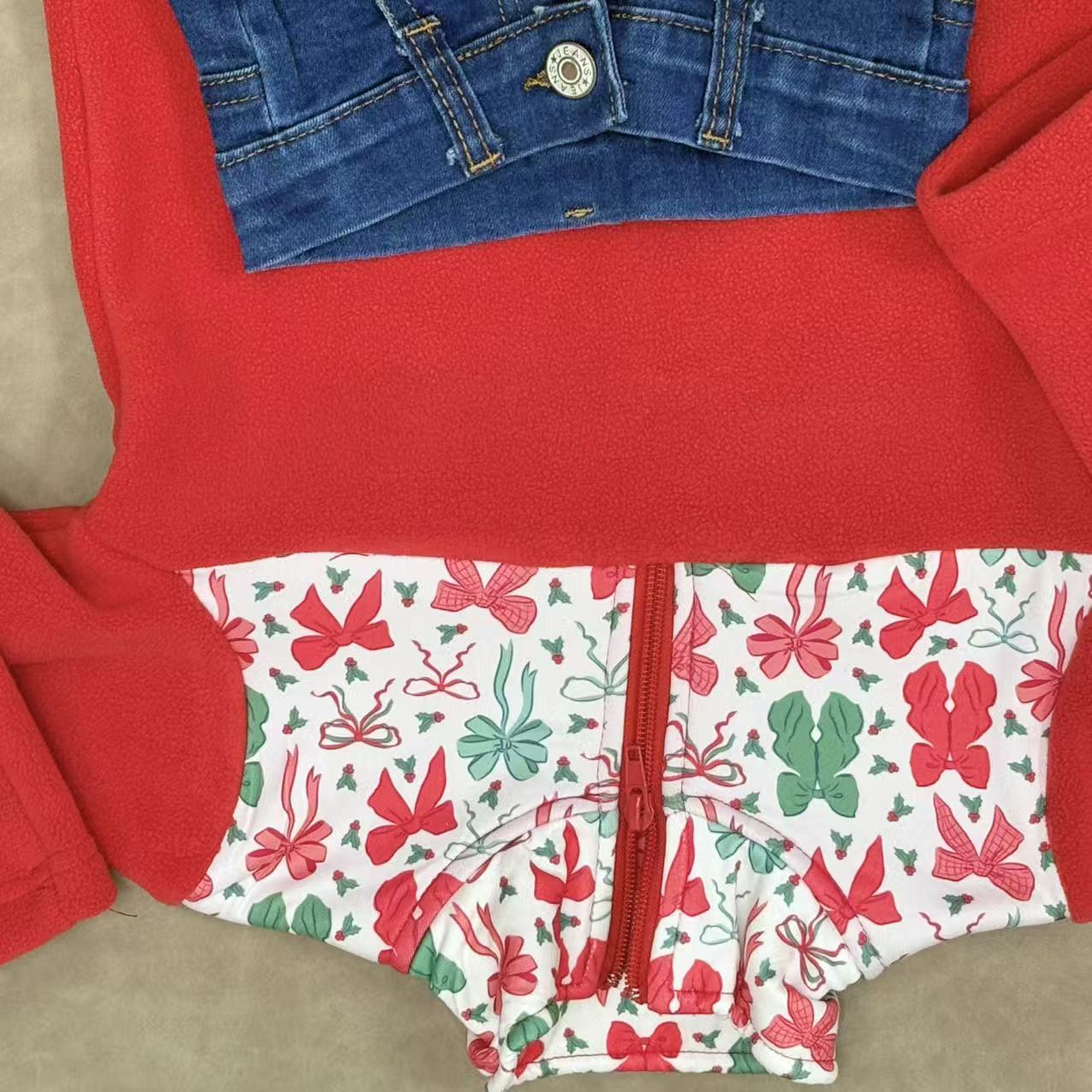 Baby Girls Christmas Bow Pullover Top With Sequin Pants Outfit