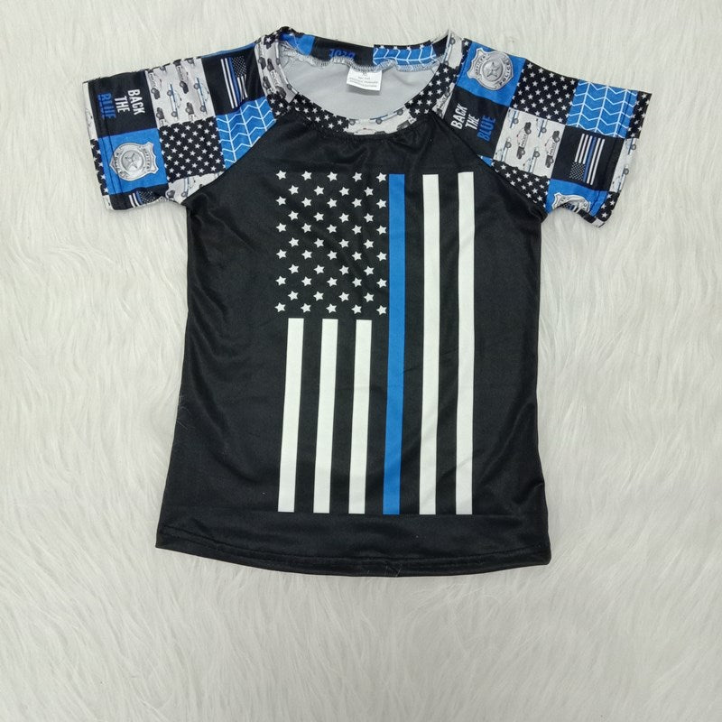 Kids Boutique Police Short Sleeve Top Boys