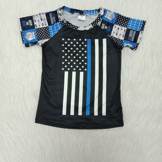 Kids Boutique Police Short Sleeve Top Boys