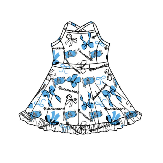 Preorder 5 MOQ Kids Sport Football Team Buccaneers Bow Matching Clothing