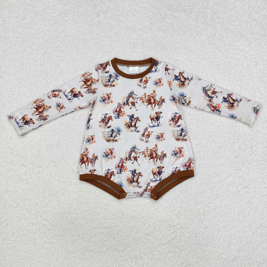 LR1866 Baby Boys Western Rodeo Long Sleeve Romper